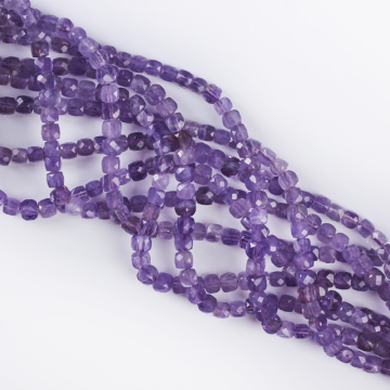 Ametyst kostka fasetowana 4x4mm