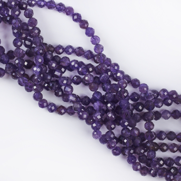 Ametyst kulka fasetowana 6mm