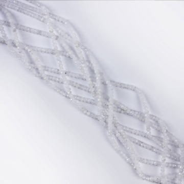 Biały kamień księżycowy oponka fasetowana 3x2mm