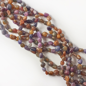 Rubin z szafirem bryłki nieregularne 6x8mm