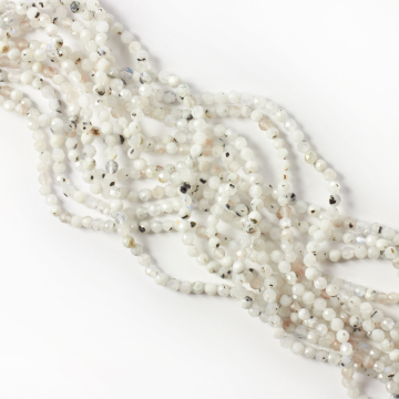 Kamień księżycowy kulka fasetowana 3mm Kamień księżycowy kulka fasetowana 3mm