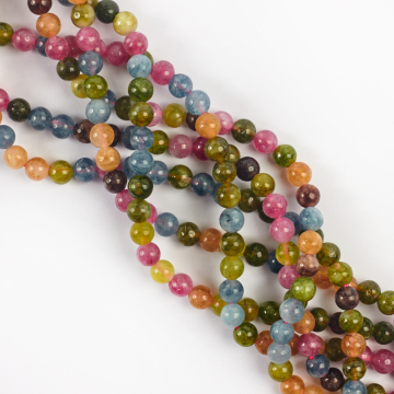 Turmalin kulka gładka 6mm - na sznurze