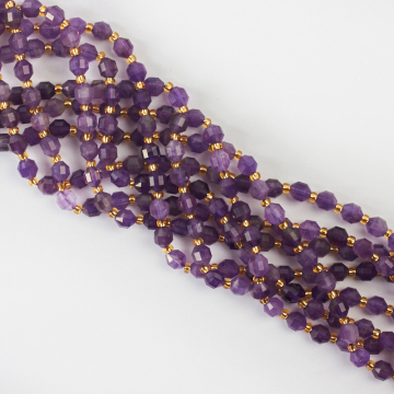 Ametyst baryłka fasetowana 6,5mm