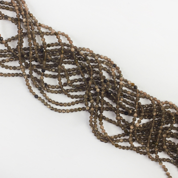 Srebrny obsydian kulka fasetowana 2mm