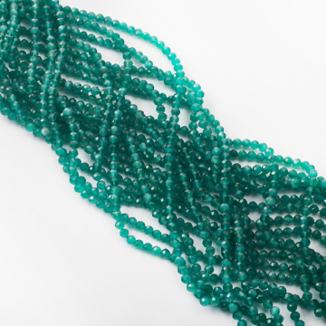 Kocie oko kulka fasetowana zieleń butelkowa 4mm