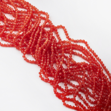 Kocie oko kulka fasetowana pomarańczowa 4mm