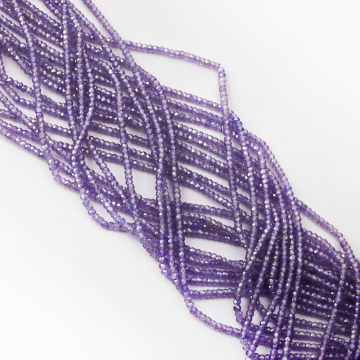 Cyrkonia oponka fasetowana fioletowa 3x2mm