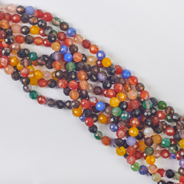 Agat kulka fasetowana multikolor 5,5-6mm
