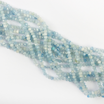 Akwamaryn oponka fasetowana 3x4mm