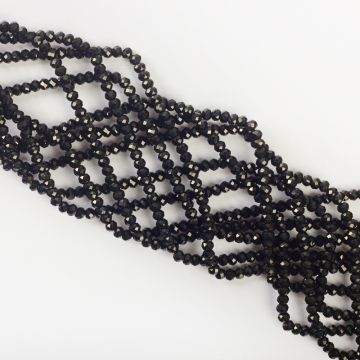 Czarny turmalin oponka fasetowana 2x3mm