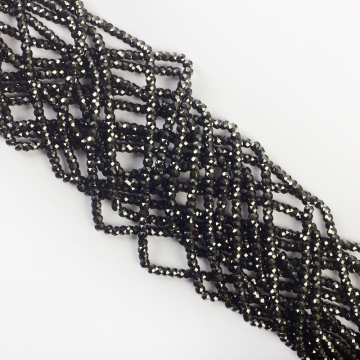 Czarna cyrkonia oponka fastowana 3x2mm