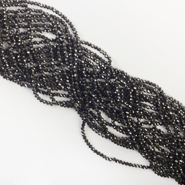 Czarna cyrkonia kulka fasetowana 2mm