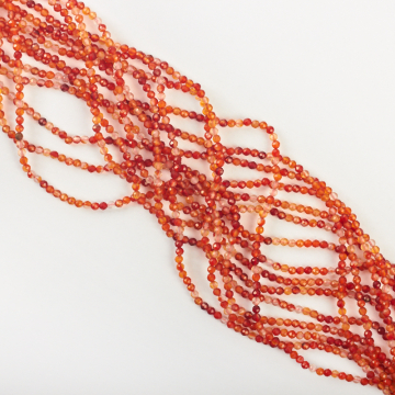 Karneol kulka fasetowana 2mm