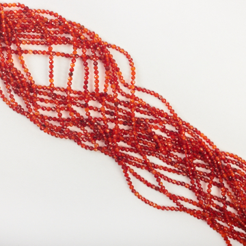 Karneol kulka fasetowana AA 2mm