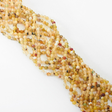 Opal żółty kulka fasetowana 4mm