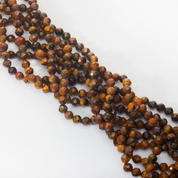 Tygrysie oko kulka fasetowana 6mm