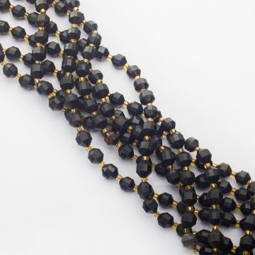 Czarny turmalin baryłka fasetowana 8mm