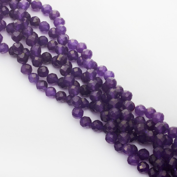 Ametyst kulka fasetowana 8mm