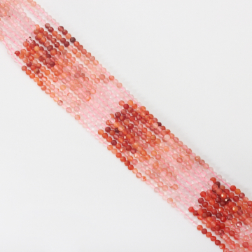 Kryształ górski czarwony kulka fasetowana cieniowana 3mm