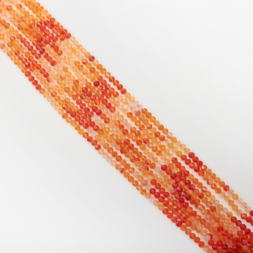 Agat czerwony kulka fasetowana cieniowana 3mm