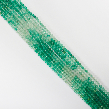 Zielony agat kulka fasetowana cieniowana 3mm