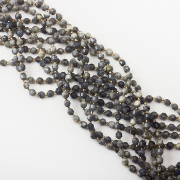 Labradoryt baryłka fasetowana 5,5mm