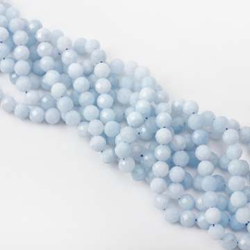 Akwamaryn kulka fasetowana 8mm