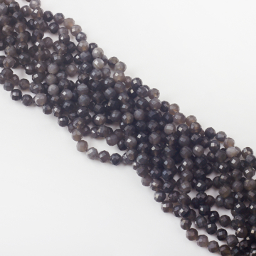 Srebrny obsydian kulka fasetowana 6mm