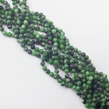 Zoisyt z rubinem kulka fasetowana 6mm