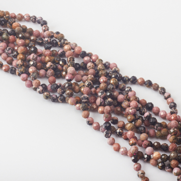 Rodonit kulka fasetowana 6mm