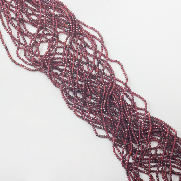 Granat kulka fasetowana 2mm - na sznury