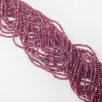 Różowy turmalin kulka fasetowana 3mm