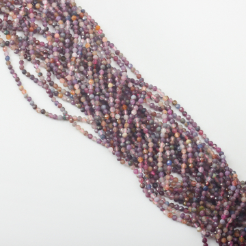 Rubin z szafirem kulka fasetowana 3mm