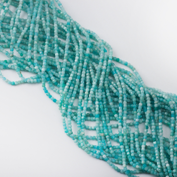 Amazonit kostka fasetowana 2mm