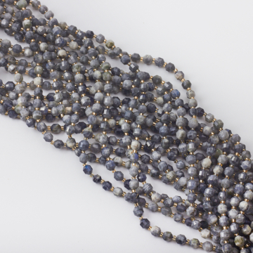 Labradoryt baryłka fasetowana 5,5mm