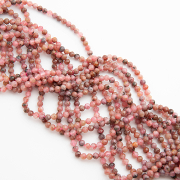 Rodonit kulka fasetowana 4mm - na sznury