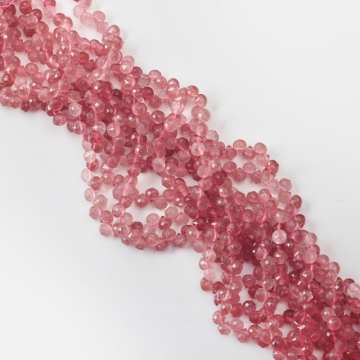 Kryształ górski truskawkowy kropla fasetowana 6mm