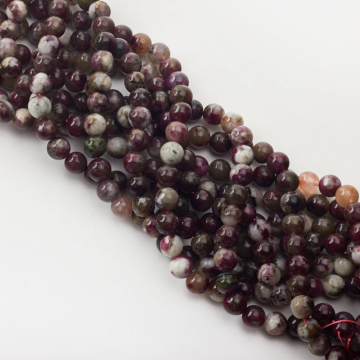 Turmalin śliwkowy kulka gładka 8,5mm