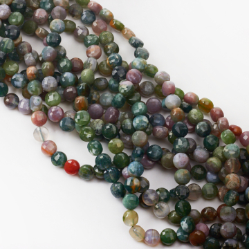 Agat indyjski dysk fasetowany 8mm