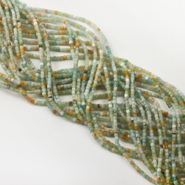 Amazonit kostka fasetowana 2,5x2,5mm