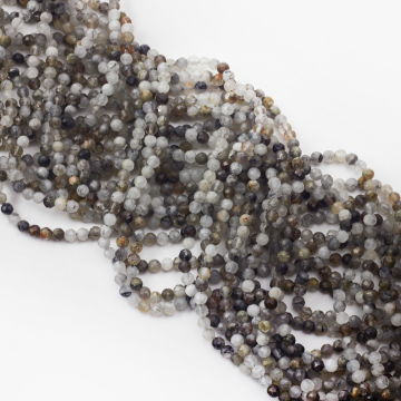 Kryształ górski z rutylem kulka fasetowana 4mm