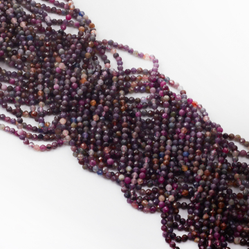 Rubin z szafirem kulka fasetowana 3,5mm