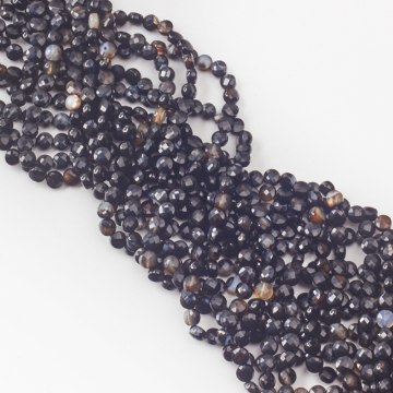 Czarny agat dysk fasetowany 6mm