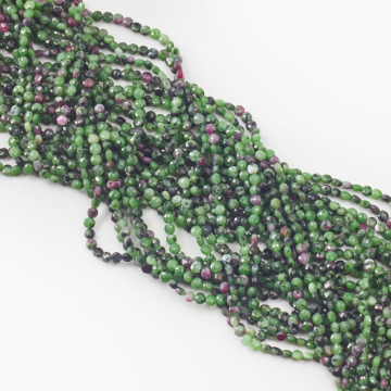 Zoisyt z rubinem dysk fasetowany 4mm