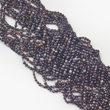 Czarny agat dysk fasetowany 3,5mm