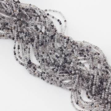 Kryształ górski z czarnym turmalinem kulka gładka 3mm