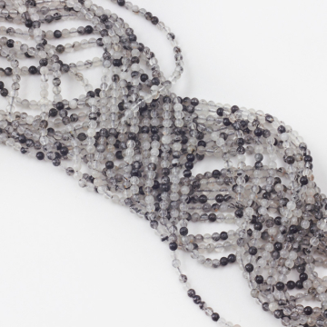 Kryształ górski z czarnym turmalinem kulka gładka 4mm