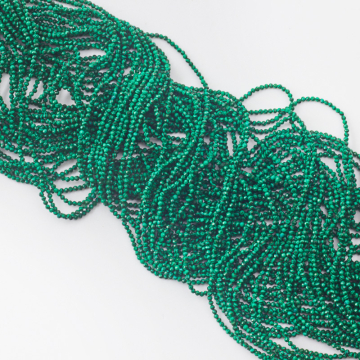 Malachit syntetyczny kulka fasetowana 2mm - na sznurze