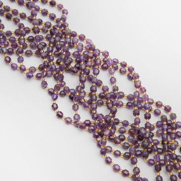 Ametyst baryłka fasetowana 6mm