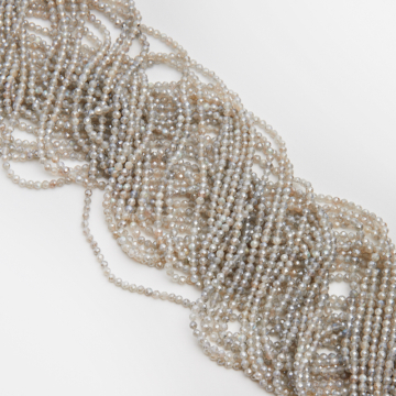 Kamień księżycowy kulka fasetowana platerowana 3mm